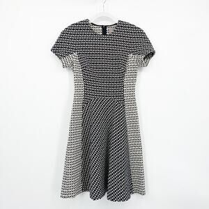 LELA ROSE Micro Check Flared A Line Dress